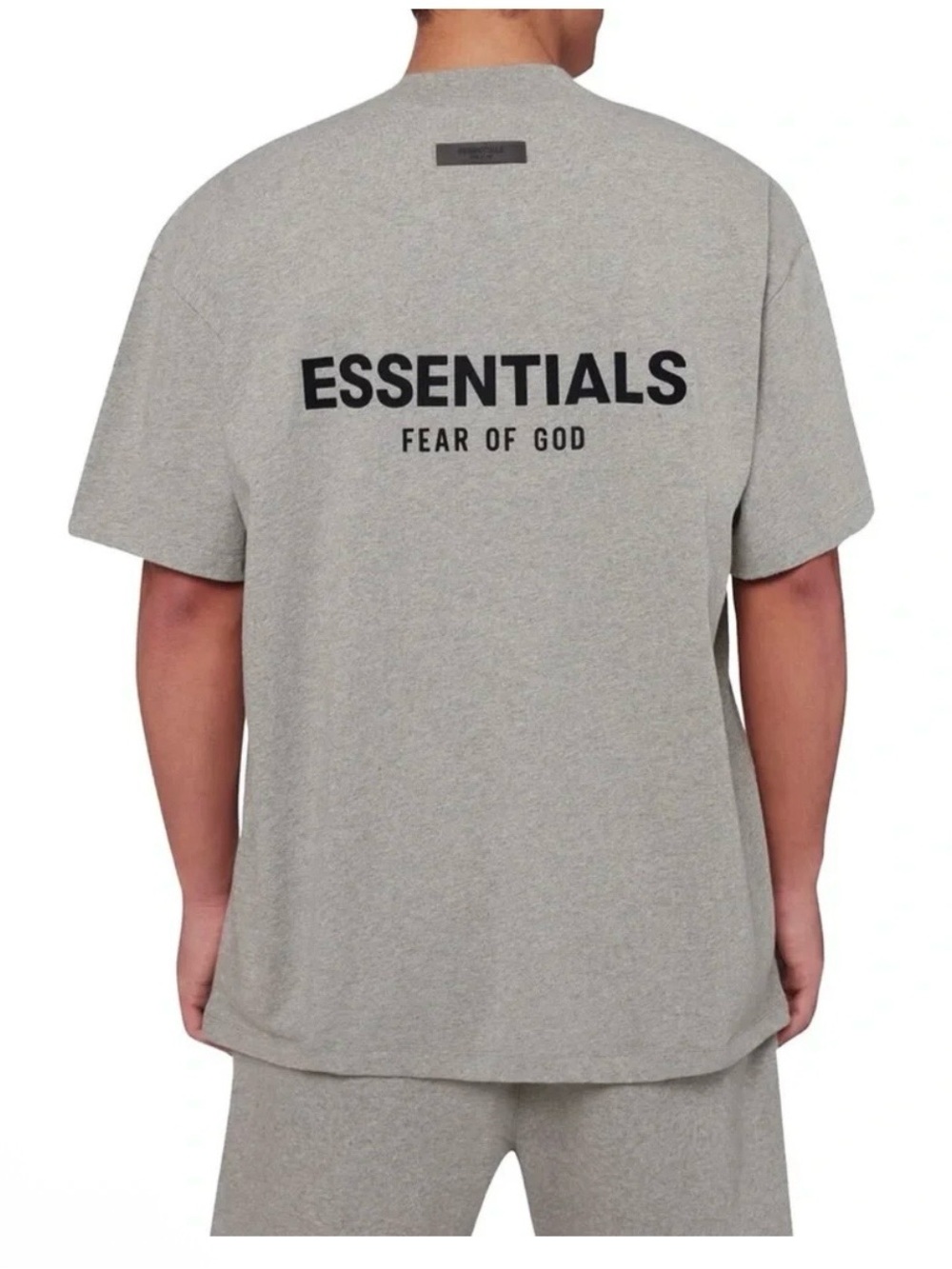 NWT Essentials Fear of God Oversized Dark Oatmeal Logo T-Shirt, Size XS - Picture 2 of 10
